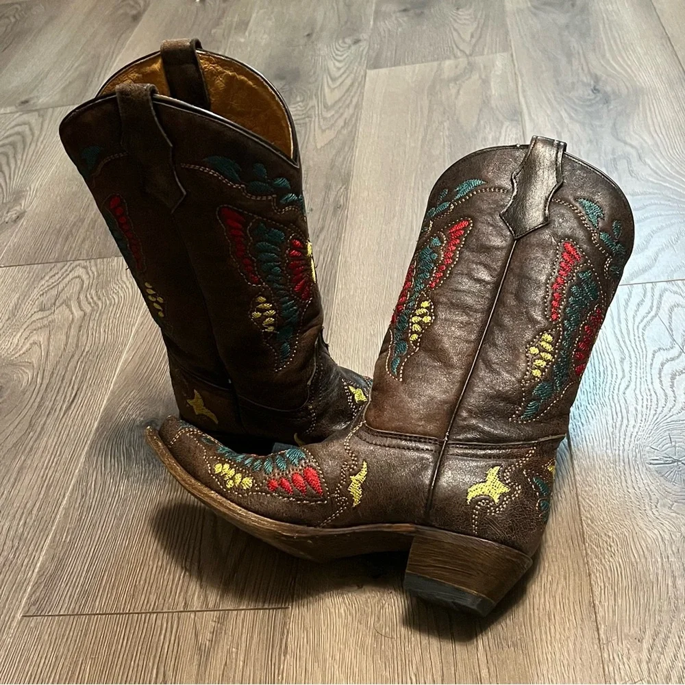 Corral Teens western boots with butterfly embroidery - Picture 2 of 6